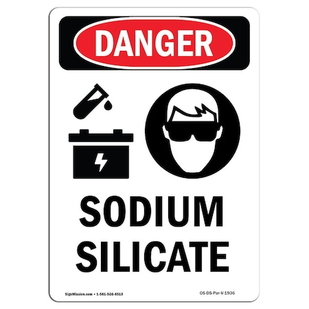Signmission Safety Sign, OSHA Danger, 14" Height, Rigid Plastic, Portrait Sodium Silicate, Portrait OS-DS-P-1014-V-1936